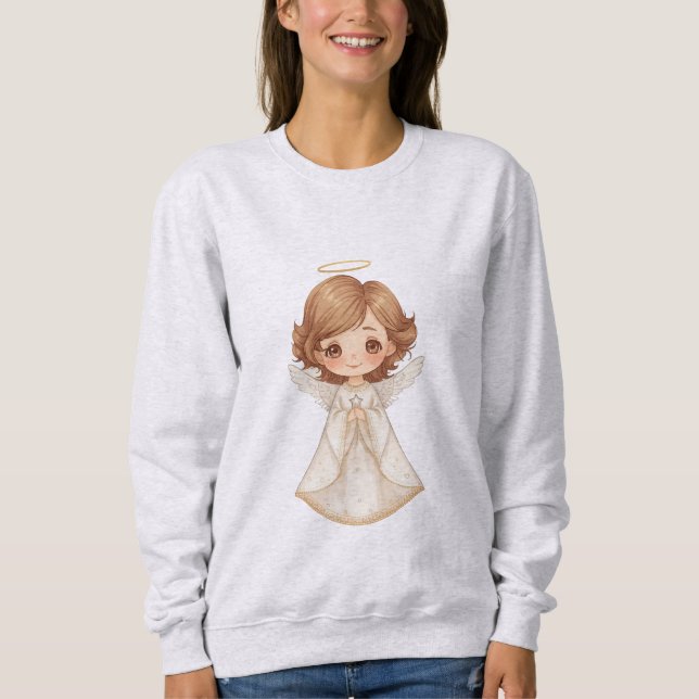 Camiseta Cute Christmas Angel Illustration (Frente)