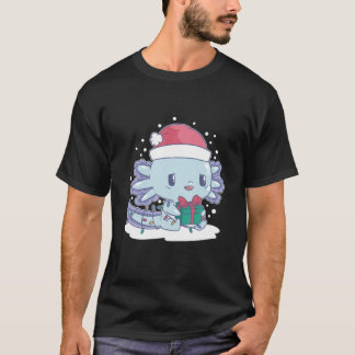 Camiseta Cute Christmas Axolotl Manga Kawaii Amphibian Sant
