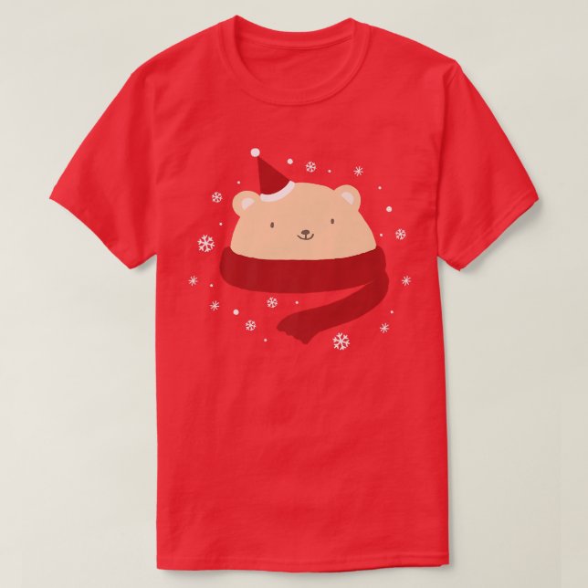 Camiseta Cute Christmas Bear Winter Snow New Year Premium  (Frente do Design)