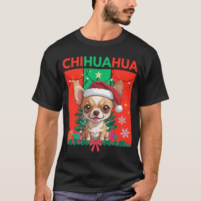 Camiseta Cute Christmas Chihuahua | Festive Holiday Dog (Frente)