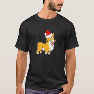 Camiseta Cute Christmas Corgi Santa Hat Fun Holiday Animals
