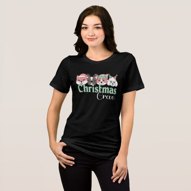 Camiseta Cute Christmas Dog Crew (Frente Completa)