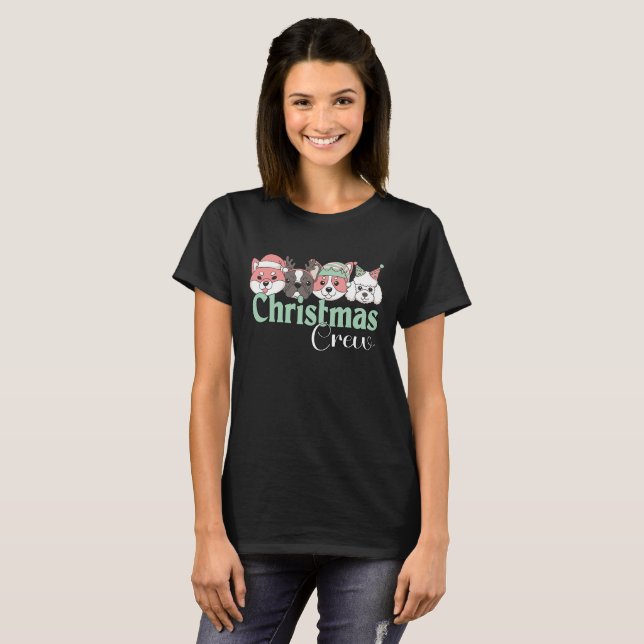 Camiseta Cute Christmas Dog Crew (Frente Completa)