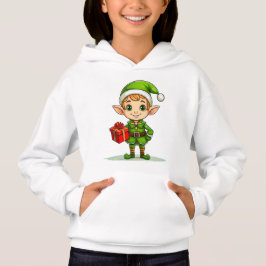 Camiseta Cute Christmas Elf with Gift – Holiday Hoodie