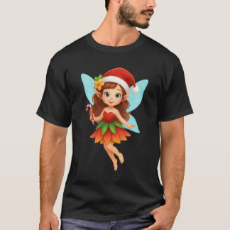 Camiseta Cute Christmas Fairy Illustration Adorable Holiday