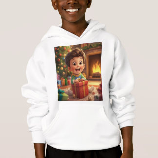 Camiseta Cute Christmas Gift Opening Cartoon Kid Hoodie – H