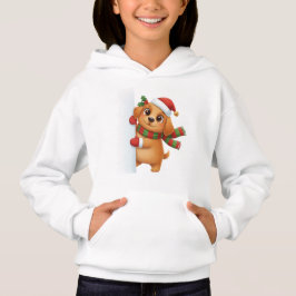Camiseta Cute Christmas Puppy Hoodie – Festive Santa Dog 