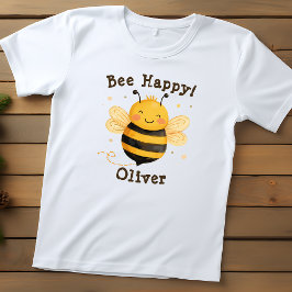 Camiseta Cute Chubby Bumblebee "Bee Happy"