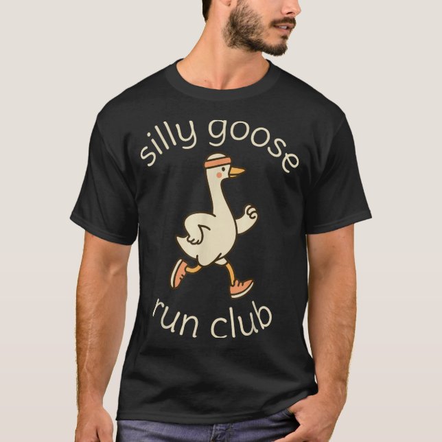 Camiseta Cute Club Sport Silly Marathon Gymer Running Goose (Frente)