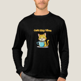 Camiseta **Cute Coffee Cat – Adorable Cat Drinking Coffee I