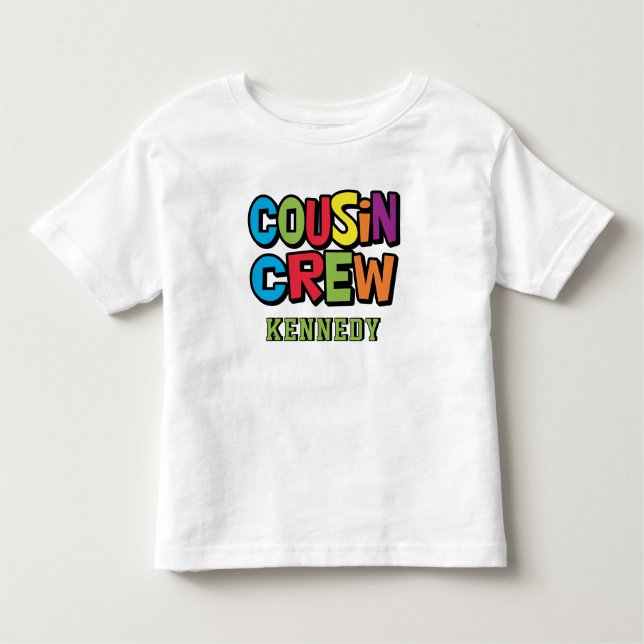 Camiseta Cute Colorful Cousin Crew Family Reunion  (Frente)