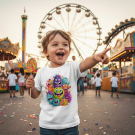 Camiseta Cute Colorful Monster Squad Baby Shirt