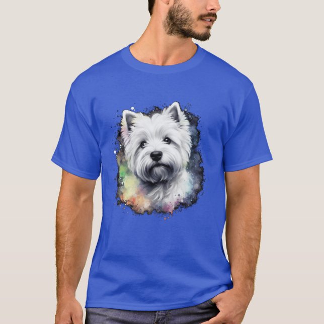 Camiseta Cute Colorful White West Highlanderrier Westie Wat (Frente)