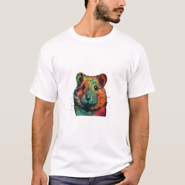 Camiseta cute colour full hamster art design  (Frente)