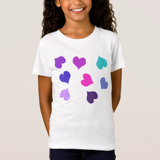 Camiseta Cute colourful hearts (Frente)