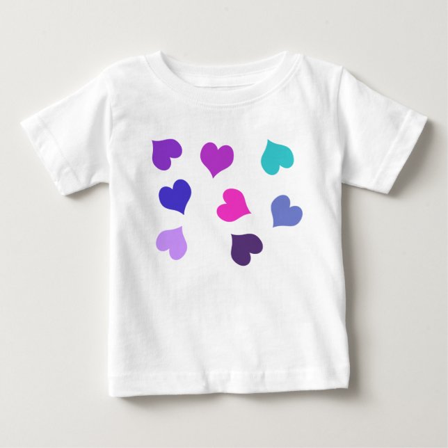 Camiseta Cute colurful hearts (Frente)