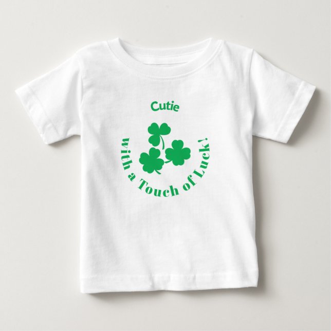 Camiseta Cute Com Um Toque De Sorte! Dia De São Patrício  (Frente)