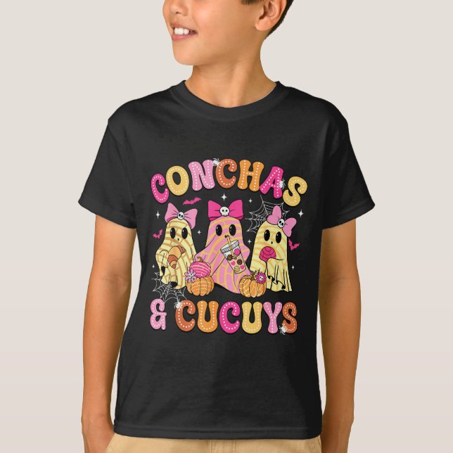 Camiseta Cute Conchas And Cucuys Ghost Funny Mexican Hallow (Frente)