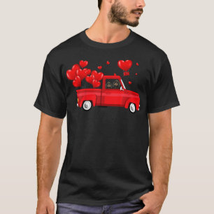 Camiseta Cute Coonhound Andando De Caminhão Vermelho Dia de