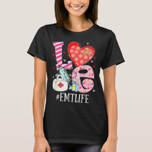 Camiseta Cute Coração Estetoscópio Emt Vida Enfermeira Aman