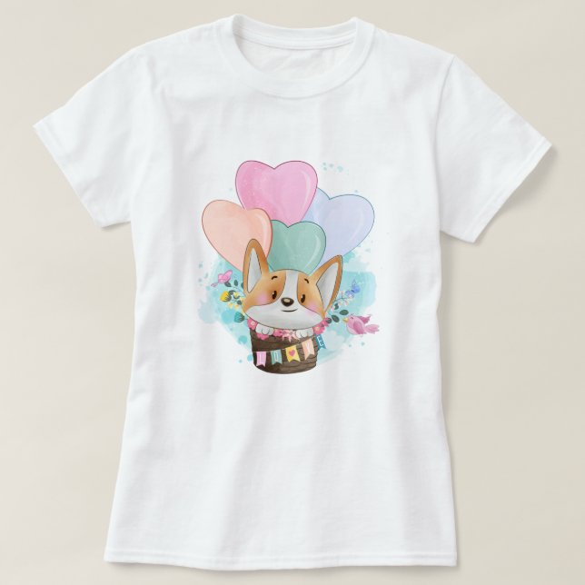 Camiseta Cute Corgi (Frente do Design)