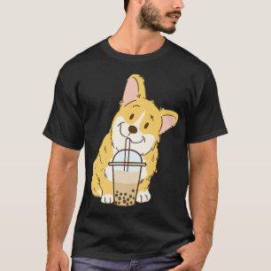 Camiseta Cute Corgi E Boba Dog Bubble milk Lovers453
