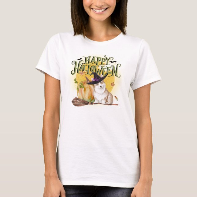 Camiseta Cute Corgi Halloween (Frente)