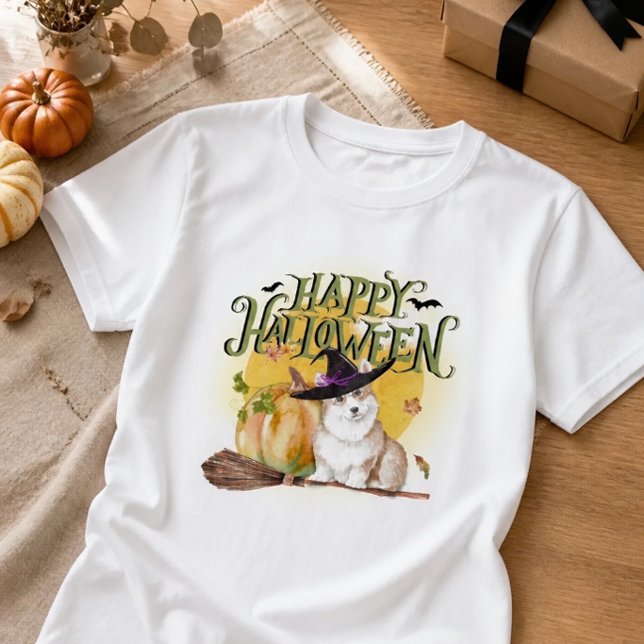 Camiseta Cute Corgi Halloween (Criador carregado)