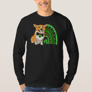 Camiseta Cute Corgi Leprechaun Rainbow Shamrock Rua Patrick