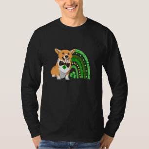 Camiseta Cute Corgi Leprechaun Rainbow Shamrock Rua Patrick