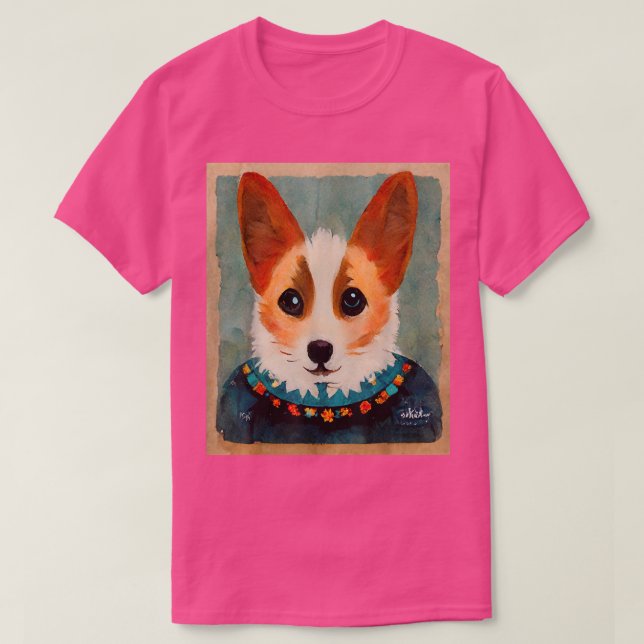 Camiseta Cute Corgi Painting  (Frente do Design)