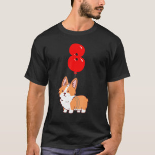 Camiseta Cute Corgi Pembroke 8º aniversário Crianças Balão