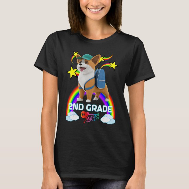 Camiseta Cute Corgi Puppy Backpack Boné Baseball GRAU R (Frente)
