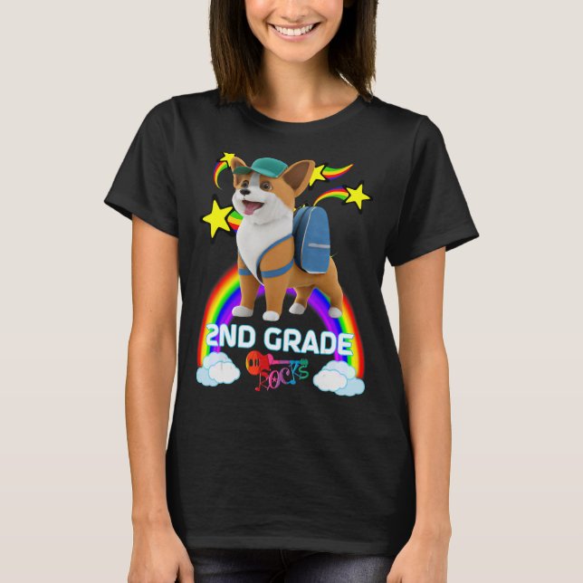 Camiseta Cute Corgi Puppy Backpack Boné Baseball GRAU R (Frente)
