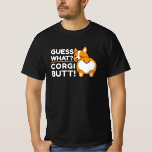 Camiseta Cute Corgis - Engraçado Adivinha O Quê? Bumbum Cor