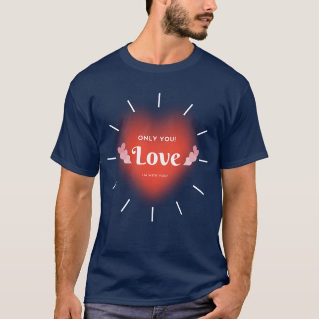 Camiseta Cute Couple Love Heart Tee (Frente)