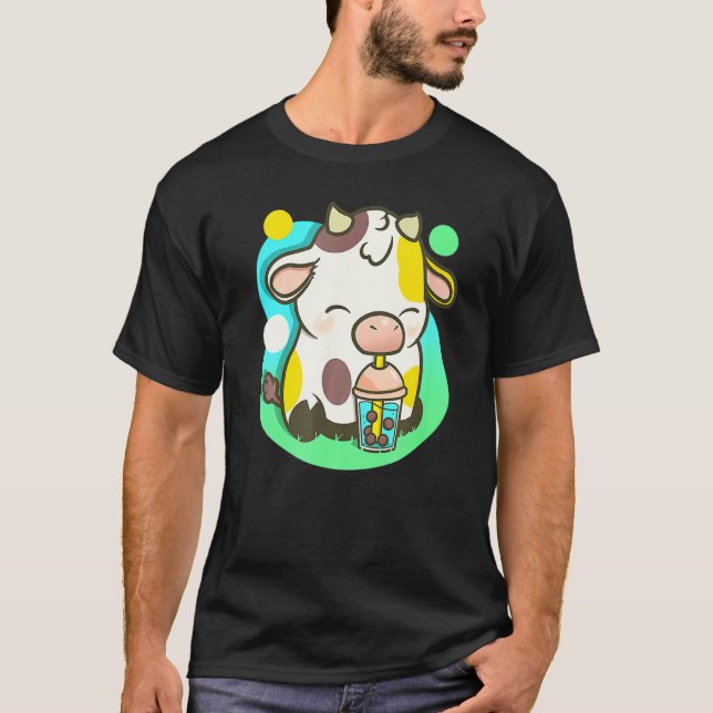 Camiseta Cute Cow Tea Bubble Tea  Cow (Frente)