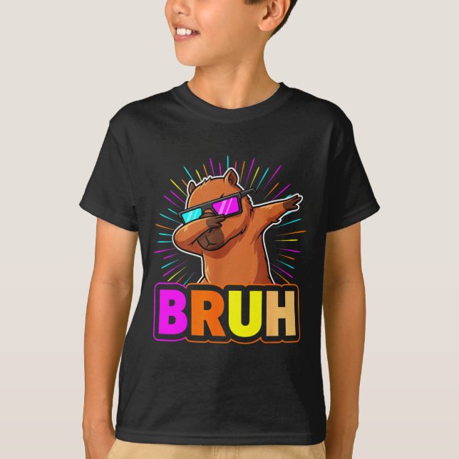 Camiseta Cute Dabbing Capybara Funny Animal Meme Capy Lover (Frente)