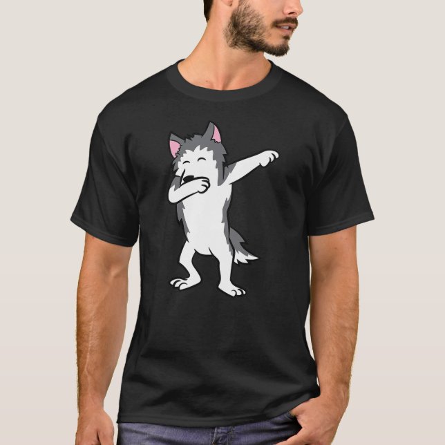 Camiseta Cute Dabbing Husky Dog Love Huskies Kids Husky (Frente)