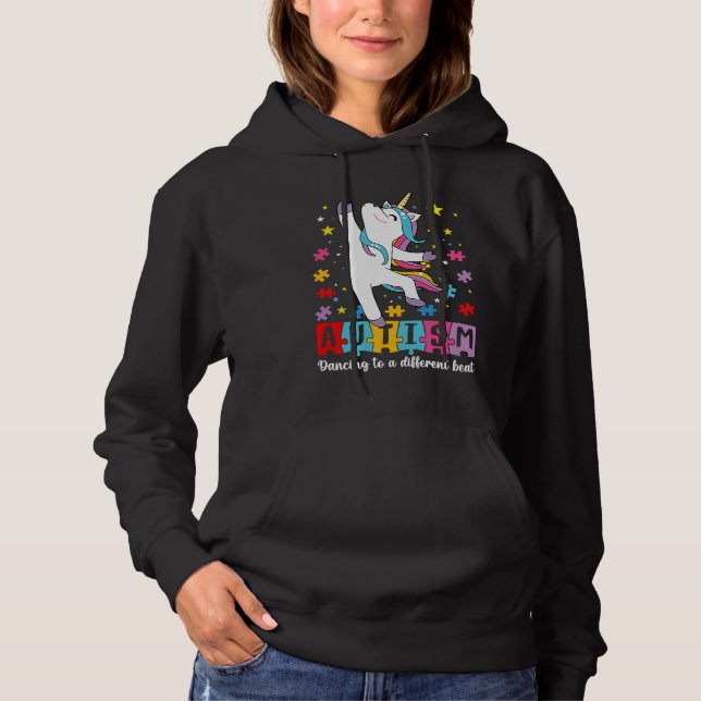 Camiseta Cute Dabbing Unicorn Autism Dancing To A Different (Frente)