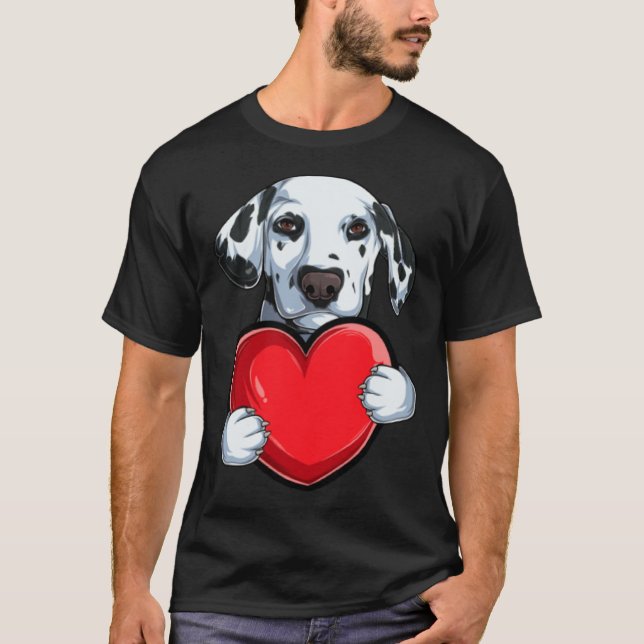 Camiseta Cute Dalmatian Valentine s Day Dog  Dalmatian (Frente)