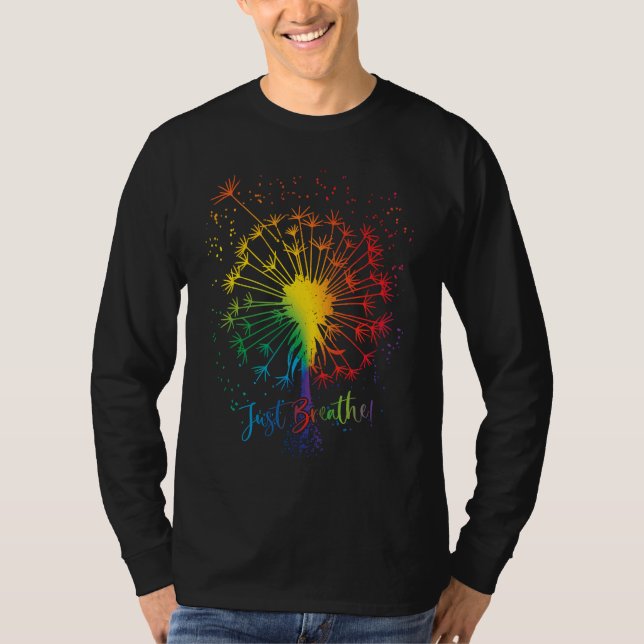 Camiseta Cute Dandelion Just Tattoo Arrow Breathe Rainbow (Frente)