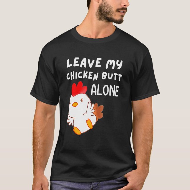 Camiseta Cute Deixe Meu Frango B Sozinha Galinha M (Frente)
