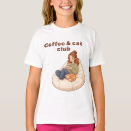 Camiseta Cute design de café & Clube de Gatos