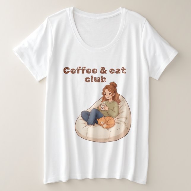 Camiseta Cute design do Café & Clube do Gato  (Frente do Design)