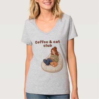 Camiseta Cute design do Café & Clube do Gato