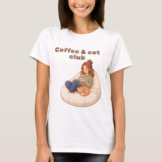 Camiseta Cute design do Café & Clube do Gato  (Frente)