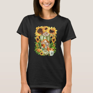 Camiseta Cute Dia de Ação de Graças Gnome Abóbora Tempero E