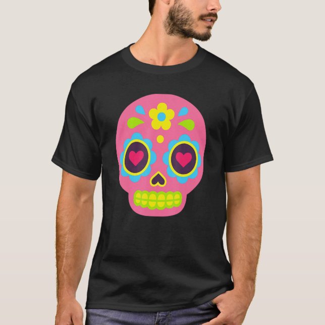 Camiseta Cute Dia De Los Muertos Baby Sugar Skull Kids Todd (Frente)
