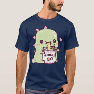 Camiseta Cute Dino ama macarrão instantâneo